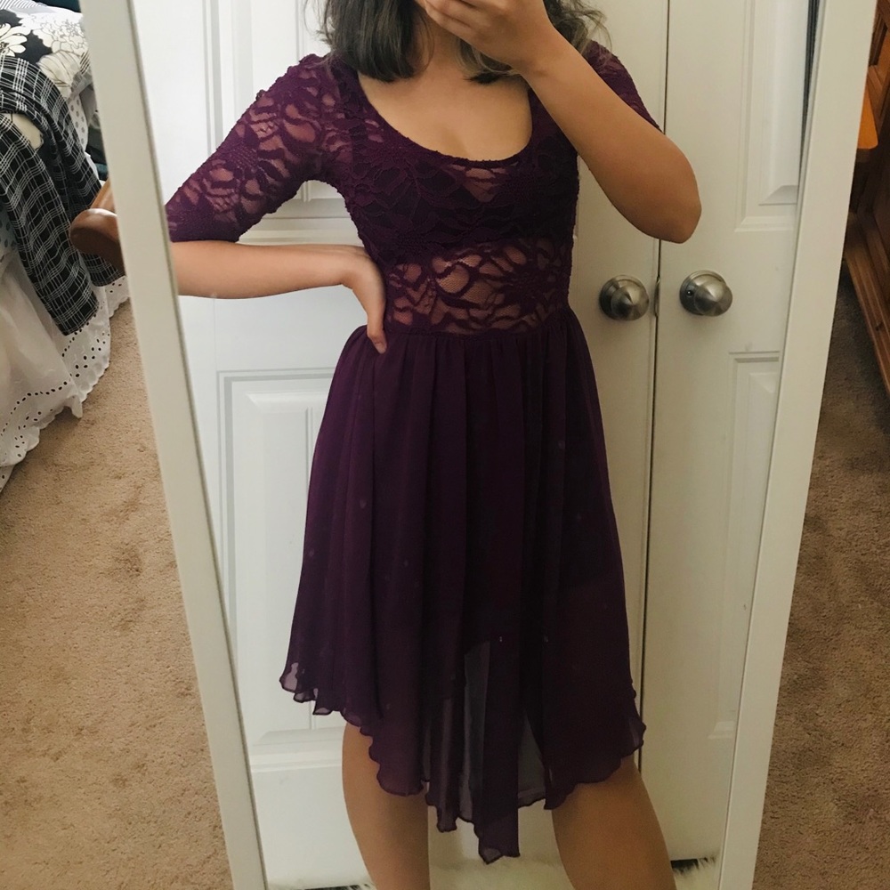 Violet statement sleeve dress